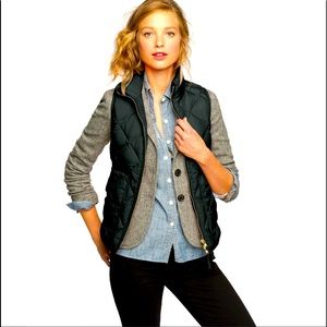 J. Crew Black Quilted Puffer Vest